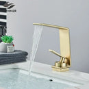 Modern matte black waterfall decorbites basin faucet bathroom mixer