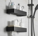 Modern matte black & white aluminum bathroom corner shelf storage