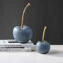 Modern matte blue resin apple ornaments living room decor