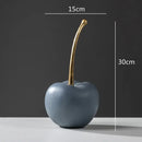 Modern matte blue resin apple ornaments living room decor