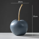Modern matte blue resin apple ornaments living room decor
