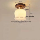 Modern matte dome ceiling lamp with led wood canopy living room