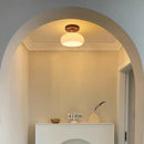 Modern matte dome ceiling lamp with led wood canopy living room