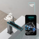 Modern matte gray digital display square sink mixer kitchen faucet