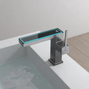 Modern matte gray digital display square sink mixer kitchen faucet