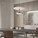 Modern matte white black stone pendant led chandelier dining room