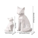Modern matte white geometric fox sculpture living room decor