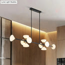 Modern matte white glass flared chandelier – kitchen island light