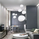Modern matte white glass pendant light for dining room kitchen