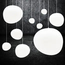Modern matte white glass pendant light for dining room kitchen
