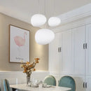 Modern matte white glass pendant light for dining room kitchen