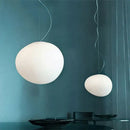 Modern matte white glass pendant light for dining room kitchen
