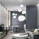 Modern matte white glass pendant light for kitchen and dining room
