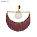 Modern matte white glass wall light – bedroom tassel sconce