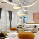Modern matte white industrial wind chandelier bedroom pendant light