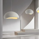 Modern matte white industrial wind chandelier bedroom pendant light