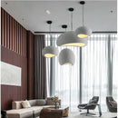 Modern matte white industrial wind chandelier bedroom pendant light