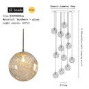Modern mesh crystal ceiling chandelier living room spherical light