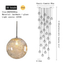 Modern mesh crystal ceiling chandelier living room spherical light