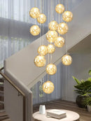 Modern mesh crystal ceiling chandelier living room spherical light