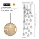 Modern mesh crystal ceiling chandelier living room spherical light