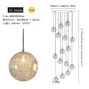 Modern mesh crystal ceiling chandelier living room spherical light