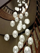 Modern mesh crystal ceiling chandelier living room spherical light