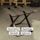 Ashley-Foldable Metal Luggage Rack with Genuine Leather
