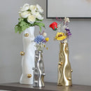 Modern metallic decorbites geometric sphere vase set living room
