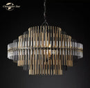 Modern metallic emile round led chandelier for dining room lighting