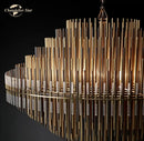 Modern metallic emile round led chandelier for dining room lighting