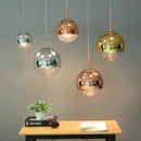 Modern metallic glass ball electroplate pendant light for kitchen
