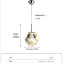 Modern metallic ice glass pendant light for dining room
