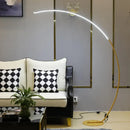 DecorBites™ Modern Metallic LED Floor Lamp for Living Room - Sleek Bow Design in Black/Beige