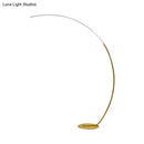 DecorBites™ Modern Metallic LED Floor Lamp for Living Room - Sleek Bow Design in Black/Beige