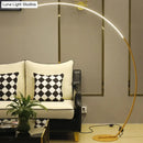 DecorBites™ Modern Metallic LED Floor Lamp for Living Room - Sleek Bow Design in Black/Beige