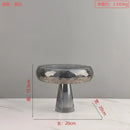 Modern metallic silver geometric glass fruit bowl dining room stand