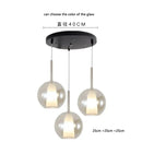 Modern metallic spherical designer glass chandelier dining room light