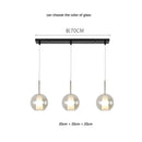 Modern metallic spherical designer glass chandelier dining room light