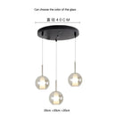 Modern metallic spherical designer glass chandelier dining room light