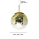 Modern metallic tri color ball pendant lights for living room