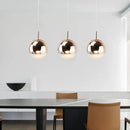 Modern metallic tri color ball pendant lights for living room