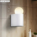 Modern milk glass ball wall lamp bedroom small medium sconcelight