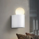 Modern milk glass ball wall lamp bedroom small medium sconcelight