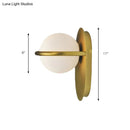 DecorBites™ Modern Milk Glass Wall Light with Oval Metal Backplate in Black/Gold for Bedroom Sconce Lighting