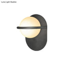 DecorBites™ Modern Milk Glass Wall Light with Oval Metal Backplate in Black/Gold for Bedroom Sconce Lighting