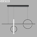 Modern minimalist black acrylic led pendant light kitchen island