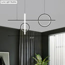 Modern minimalist black acrylic led pendant light kitchen island