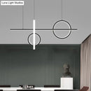 Modern minimalist black acrylic led pendant light kitchen island
