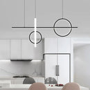 Modern minimalist black acrylic led pendant light kitchen island